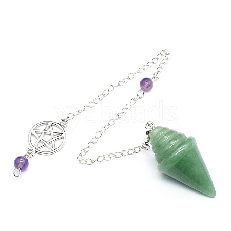 Natural Green Aventurine Dowsing Pendulum Big Pendants PW-WGF0E3C-07-1