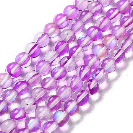 Synthetic Moonstone Beads Strands G-P528-J01-19-1