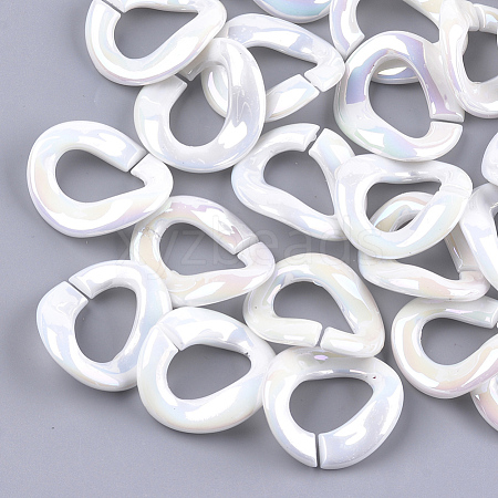 Acrylic Imitation Pearl Linking Rings OACR-S024-46-1