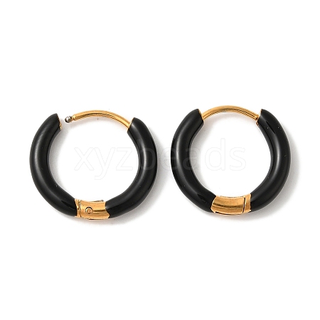 304 Stainless Steel & Enamel Hoop Earrings for Women EJEW-S237-13A-1