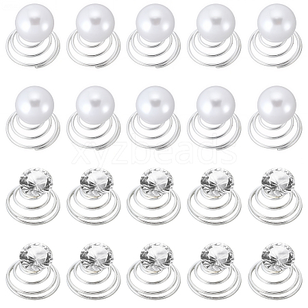 40Pcs 2 Styles Spiral Hair Pin Coil Iron Hair Accessories OHAR-SP0001-10A-1