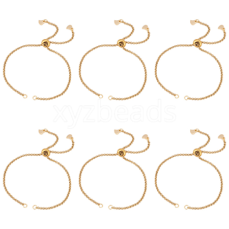 8Pcs 304 Stainless Steel Box Chain Slider Bracelet Makings AJEW-UN00017-1