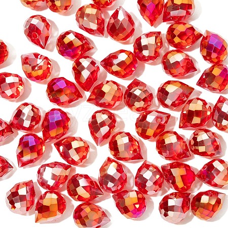 50Pcs Strawberry Transparent Glass Charms PW-WGCC72C-04-1