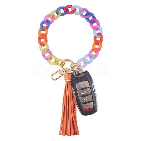 Chain Link Wristlet Keychain HJEW-SW00014-07-1