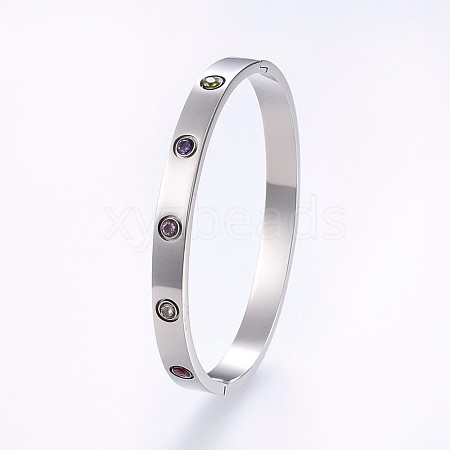 304 Stainless Steel Bangles BJEW-P223-19P-02-1