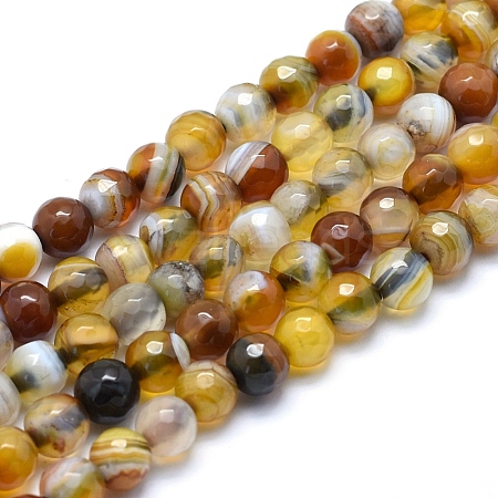 Natural Striped Agate/Banded Agate Beads G-J371-02-4mm-1