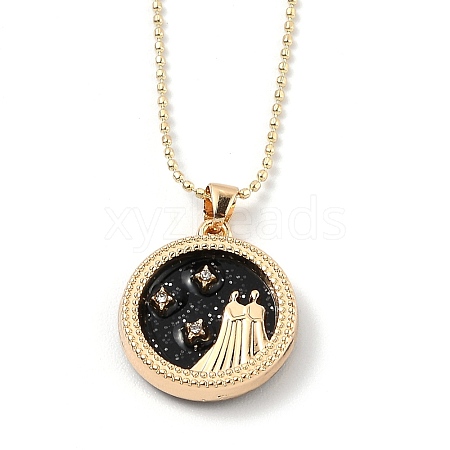 Alloy Rhinestone Pendant Necklaces NJEW-H306-A12-G-1