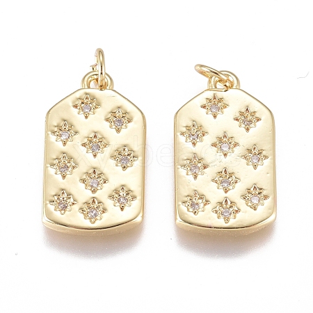 Brass Micro Pave Cubic Zirconia Pendants X-ZIRC-G168-31G-1