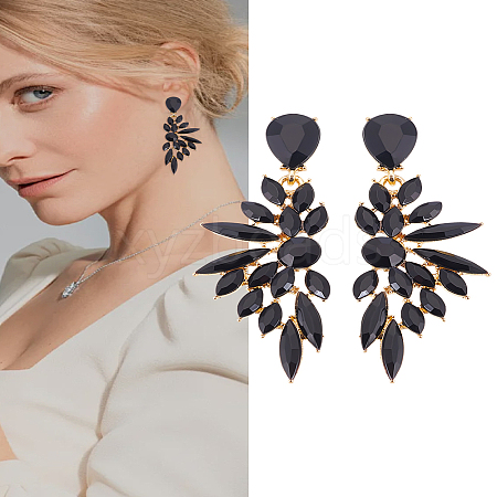 1 Pair Resin Wing Dangle Stud Earrings EJEW-LP0001-23C-1