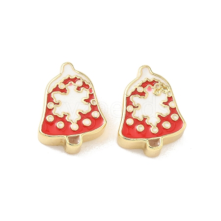Christmas Brass Enamel Beads KK-I474-G27-1