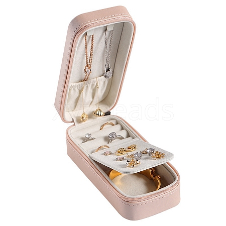 Mini PU Leather Jewelry Set Zipper Box PW-WG24796-02-1