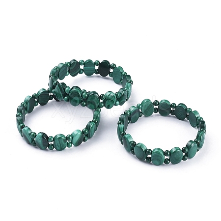 Natural Malachite Stretch Bracelets G-D0018-04-1