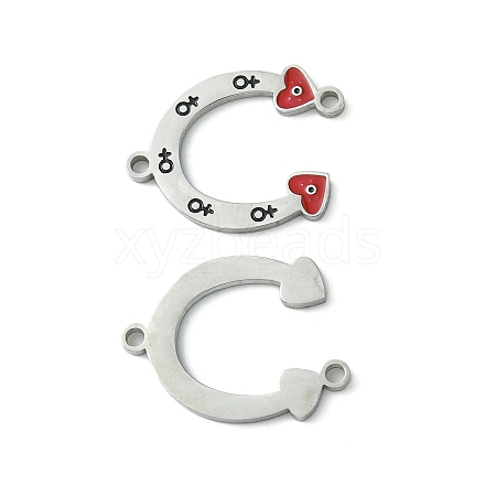 304 Stainless Steel Manual Polishing Connector Charms STAS-C075-30P-1
