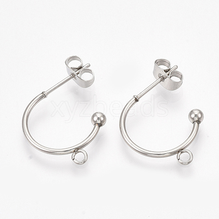 Non-Tarnish 304 Stainless Steel Stud Earring Findings STAS-T047-21-1