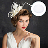 Imitation Hemp Round Fascinator Hat Base for Millinery AJEW-WH0472-45A-04-5