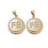 Brass Micro Pave Cubic Zirconia Pendants ZIRC-G163-01G-1