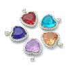 Transparent Faceted Glass Pendants ZIRC-I050-02P-1