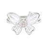 Brass Micro Pave Cubic Zirconia Adjustable Ring Components KK-CBAC351-04P-1