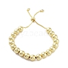 Adjustable Brass Round Beaded Slider Bracelets BJEW-D039-31C-G-1