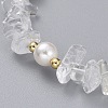 Natural Quartz Crystal Chip Beaded Bracelets BJEW-JB04933-02-2