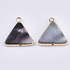 Natural Black Lip Shell Pendants SSHEL-R045-07-2