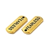 Tibetan Style Alloy Rectangle with Word Fearless Pendants TIBEP-Q043-064AG-RS-3
