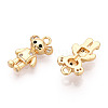Brass Micro Pave Clear Cubic Zirconia Pendants KK-T078-02G-03-2
