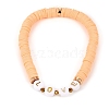 Handmade Polymer Clay Heishi Beads Stretch Bracelets BJEW-JB05306-01-1