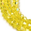 Transparent Electroplate Glass Beads Strands EGLA-A039-T4mm-B21-3