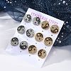 304 Stainless Steel Rhinestone Stud Earrings EJEW-C099-20GP-2