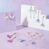 DIY Glass Flower Drop Earring Making Kit DIY-SC0018-36-11