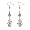 Alloy Hamsa Hand Dangle Earrings EJEW-JE04911-03-1