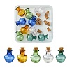 10Pcs 5 Colors Round Glass Cork Bottles Ornament GLAA-FS0001-73-1