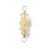 10Pcs 5 Styles Constellation Natural Rose Quartz & Citrine & Golden Sheen Obsidian & South Red Agate & White Moonstone Copper Wire Wrapped Chip Beaded Connector Charms PALLOY-JF02905-10-3