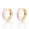 Brass Huggie Hoop Earrings EJEW-S209-07E-2