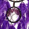 Iron & Brass Wire Woven Web/Net with Feather Pendant Decorations AJEW-B017-16-4