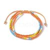 Adjustable Glass Seed Beaded Triple Layer Multi-strand Bracelet BJEW-MZ00048-04-1