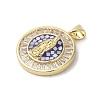 Brass Micro Pave Clear Cubic Zirconia Pendants KK-K385-025G-2