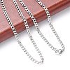 Tarnish Resistant 304 Stainless Steel Curb Chain/Twisted Chain Necklace Making STAS-A028-N108P-3