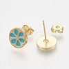 Brass Stud Earrings EJEW-S201-174C-2