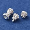 Rack Plating Brass Pave Clear Cubic Zirconia Beads KK-M285-11S-2