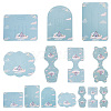  140Pcs 7 Styles Castle Theme Paper Hair Clip Display Cards CDIS-NB0001-38-1