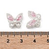 Brass Pave Cubic Zirconia Butterfly Beads KK-C168-07S-3