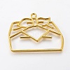 Zinc Alloy Open Back Bezel Pendants PALLOY-WH0036-12G-1
