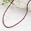 Natural Garnet Beaded Necklaces NJEW-K114-A-A04-1