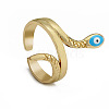 Brass Enamel Cuff Finger Rings for Women PW-WGA38A9-04-1