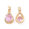 Brass Micro Pave Cubic Zirconia Charms KK-E068-VC425-1