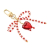 Bowknot & Heart Glass & Resin Pendant Decorations HJEW-TA00320-3