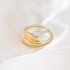 Rack Plating Brass Open Cuff Finger Rings for Women RJEW-M028-100G-2