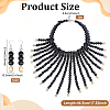 Ethnic Wood Beaded Necklaces & Dangle Earring Sets SJEW-WH0004-11-2